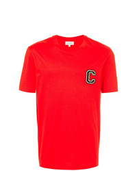 T-shirt à col rond brodé rouge CK Calvin Klein