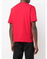 T-shirt à col rond brodé rouge Lanvin