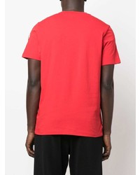 T-shirt à col rond brodé rouge Moncler