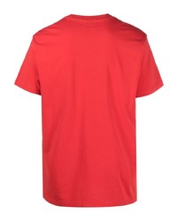 T-shirt à col rond brodé rouge Maison Labiche