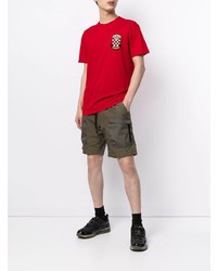 T-shirt à col rond brodé rouge DSQUARED2