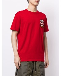 T-shirt à col rond brodé rouge DSQUARED2