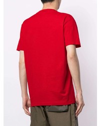 T-shirt à col rond brodé rouge DSQUARED2