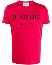 T-shirt à col rond brodé rouge Iceberg
