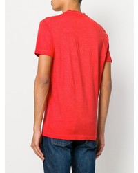 T-shirt à col rond brodé rouge DSQUARED2