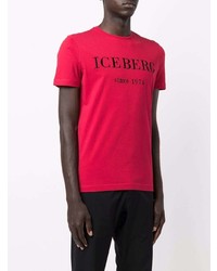 T-shirt à col rond brodé rouge Iceberg