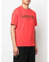 T-shirt à col rond brodé rouge Lanvin