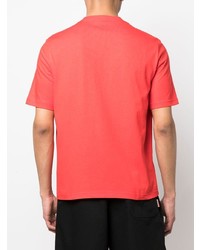 T-shirt à col rond brodé rouge Lanvin