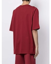 T-shirt à col rond brodé rouge Rick Owens X Champion