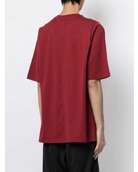 T-shirt à col rond brodé rouge Rick Owens X Champion