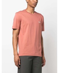 T-shirt à col rond brodé rouge Zegna