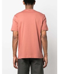 T-shirt à col rond brodé rouge Zegna