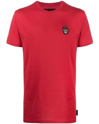 T-shirt à col rond brodé rouge Philipp Plein