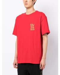 T-shirt à col rond brodé rouge Ksubi