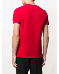 T-shirt à col rond brodé rouge Kenzo