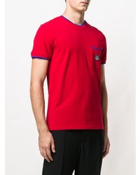 T-shirt à col rond brodé rouge Kenzo