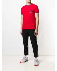 T-shirt à col rond brodé rouge Kenzo