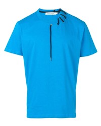 T-shirt à col rond brodé turquoise Craig Green