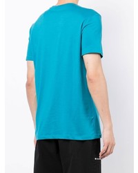 T-shirt à col rond brodé turquoise Armani Exchange