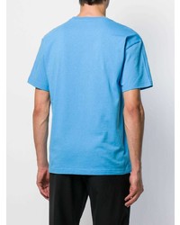 T-shirt à col rond brodé turquoise Kenzo