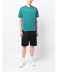 T-shirt à col rond brodé turquoise Izzue