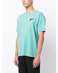 T-shirt à col rond brodé turquoise Chocoolate