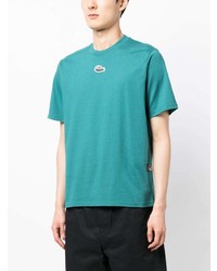 T-shirt à col rond brodé turquoise Izzue