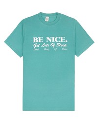 T-shirt à col rond brodé turquoise Sporty & Rich