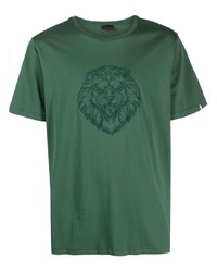 T-shirt à col rond brodé vert foncé Billionaire