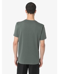 T-shirt à col rond brodé vert foncé MAISON KITSUNÉ