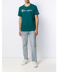T-shirt à col rond brodé vert foncé Champion