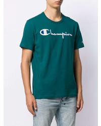 T-shirt à col rond brodé vert foncé Champion