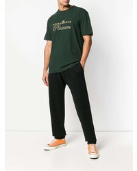 T-shirt à col rond brodé vert foncé Alexander Wang