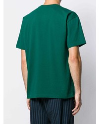 T-shirt à col rond brodé vert foncé Kenzo