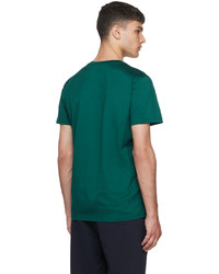 T-shirt à col rond brodé vert foncé Moncler