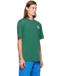 T-shirt à col rond brodé vert foncé Moncler