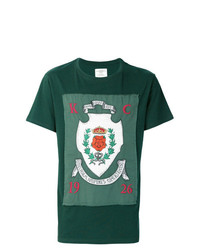 T-shirt à col rond brodé vert foncé Kent & Curwen