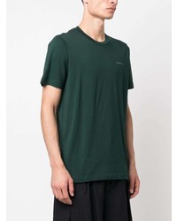 T-shirt à col rond brodé vert foncé Marni
