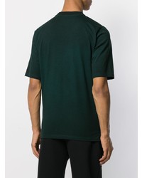 T-shirt à col rond brodé vert foncé Cottweiler