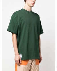 T-shirt à col rond brodé vert foncé WTAPS