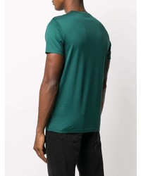T-shirt à col rond brodé vert foncé Moncler