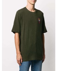 T-shirt à col rond brodé vert foncé DSQUARED2