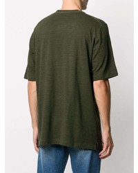 T-shirt à col rond brodé vert foncé DSQUARED2