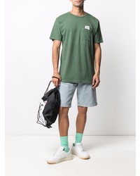 T-shirt à col rond brodé vert foncé RIPNDIP