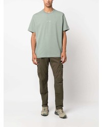 T-shirt à col rond brodé vert menthe Stone Island