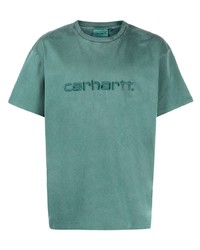 T-shirt à col rond brodé vert menthe Carhartt WIP