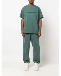 T-shirt à col rond brodé vert menthe Carhartt WIP