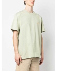 T-shirt à col rond brodé vert menthe Carhartt WIP