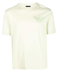 T-shirt à col rond brodé vert menthe Emporio Armani