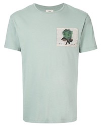 T-shirt à col rond brodé vert menthe Kent & Curwen